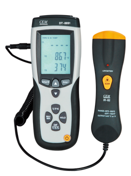 เครื่องวัดอุณหภูมิแบบหัววัดอุณหภูมิ cem dt-8891c